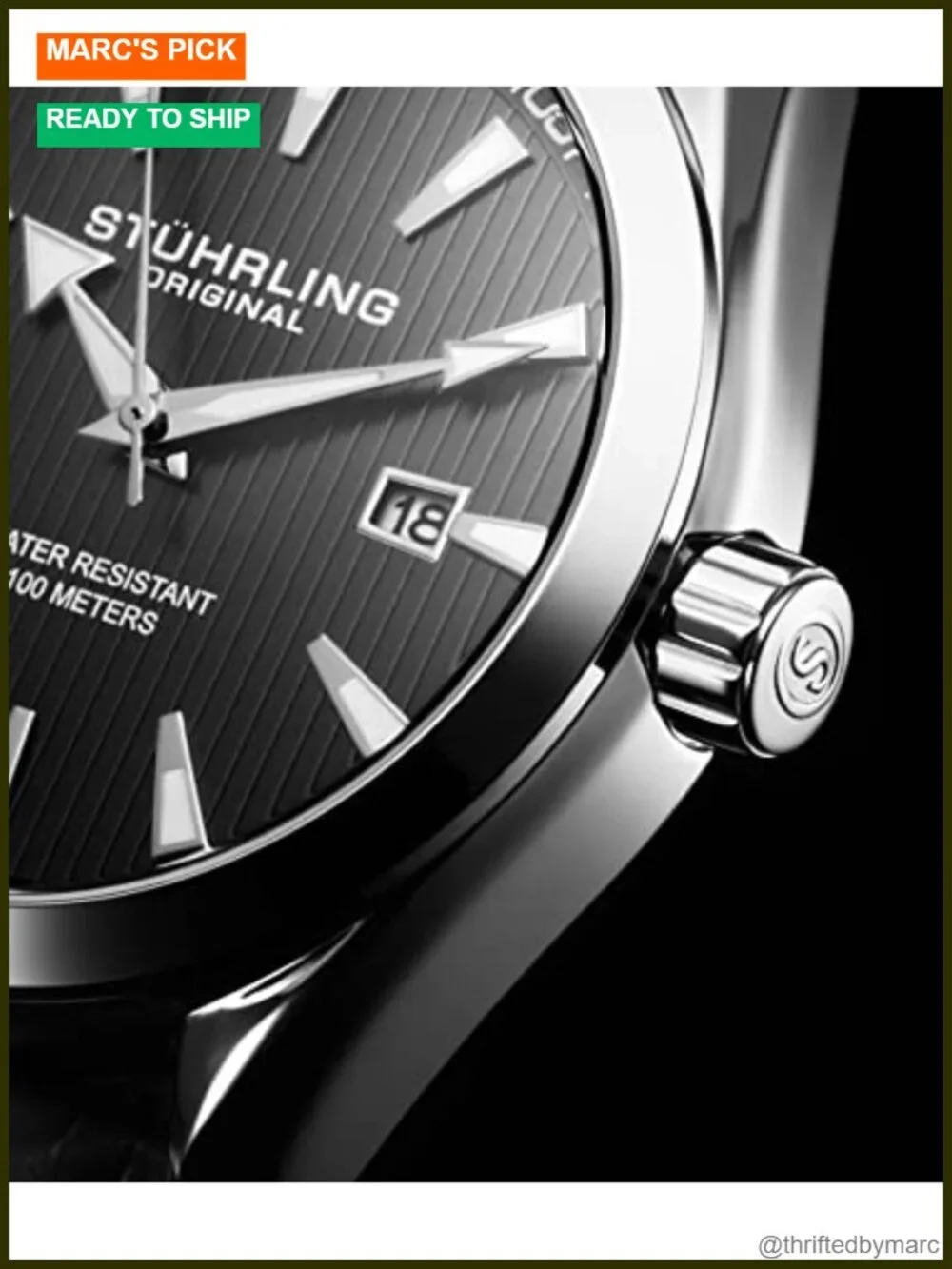 Men's Dress Watch - Analog Date Display Steel Case Leather Band
